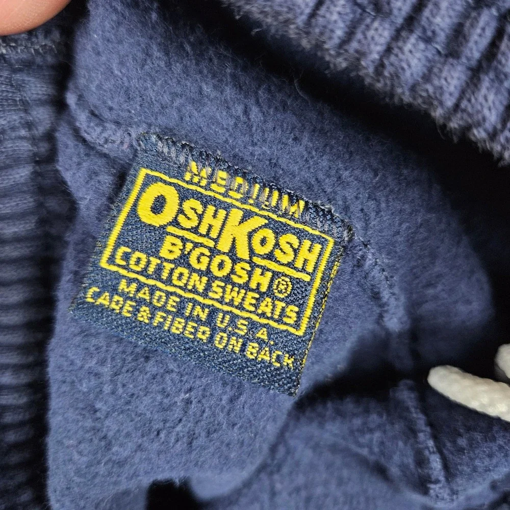 Vintage OshKosh B'Gosh‎ Navy Blue Cotton Sweatpants Made in USA Medium Joggers